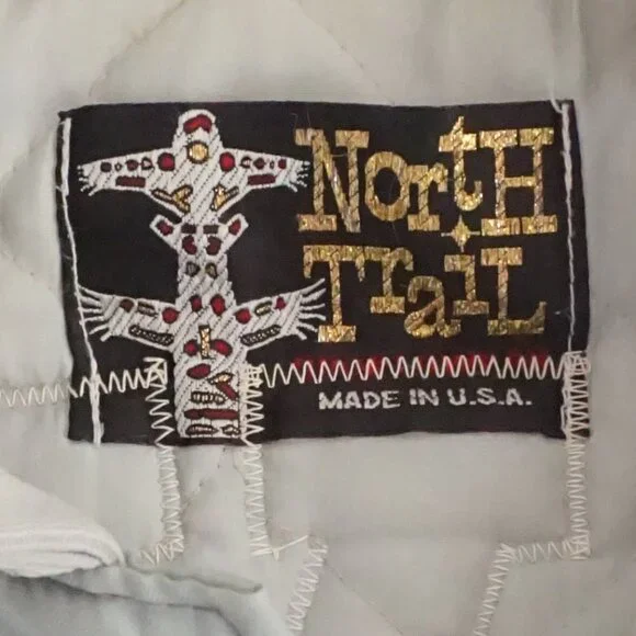 Vintage North Tail Grey Blue MVP Sports Patch Varsity Snap Jacket Large - Picture 4 of 16